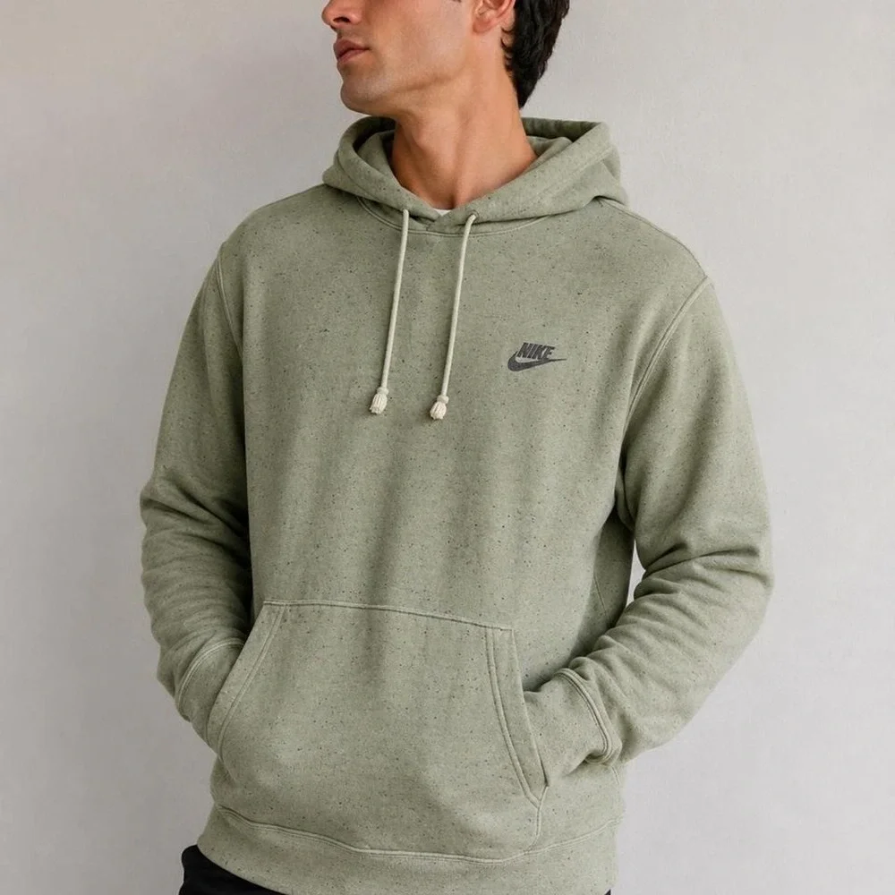 Nike Sportswear Speckled Hoodie Mens Medium Sage Green Gorpcore Normcore Top